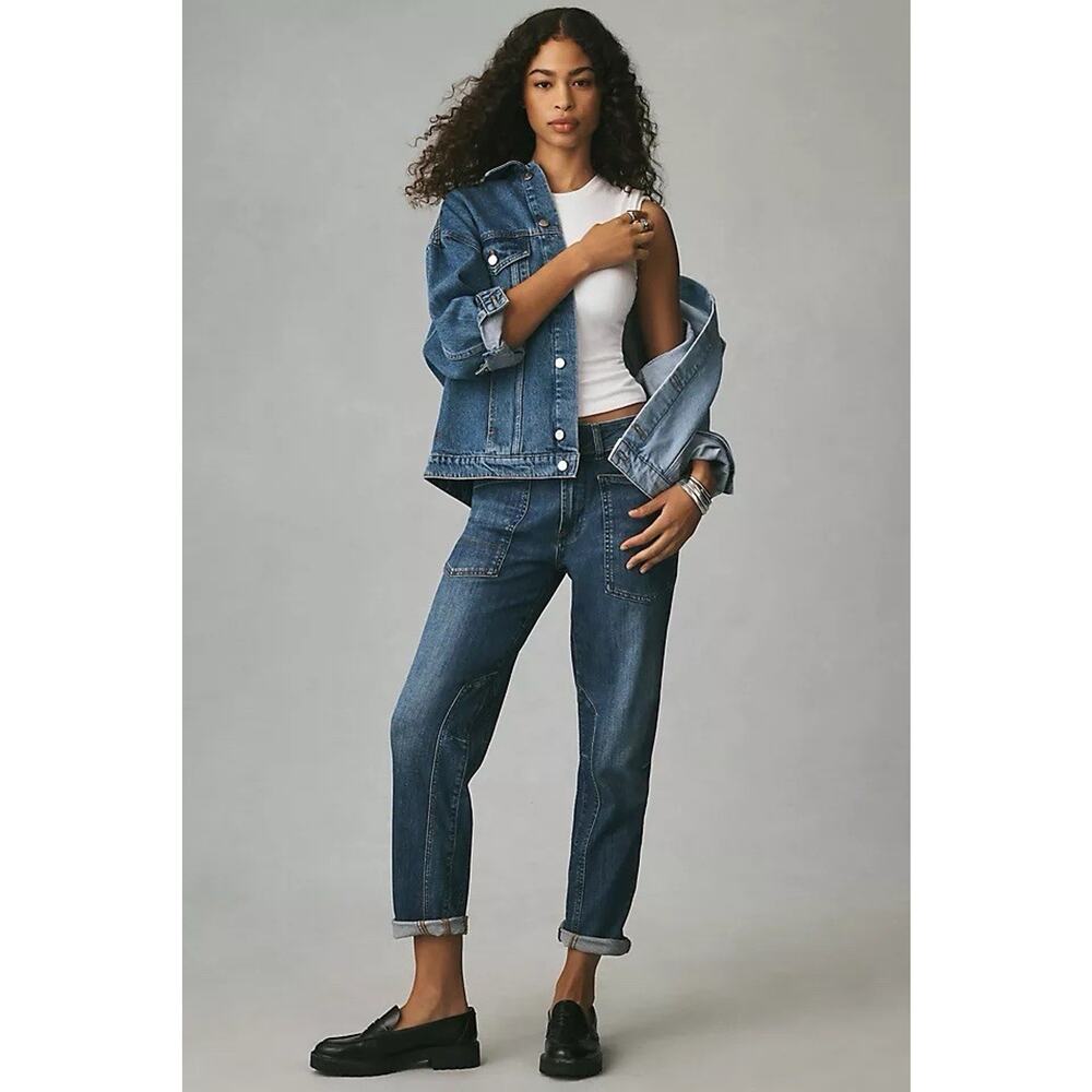 Pilcro Anthropologie The Wanderer Jeans 24 Relaxed Mid Rise Borocay Wash NWOT
